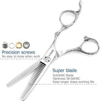 Hair Thinning Shears 5.5 Inch Thinning Scissors for Women Professional Barber Hair Thinning Scissors Barber Shears 28 Teeth Rose handle KINSARO for Hairdresser Barbershop or Home Use