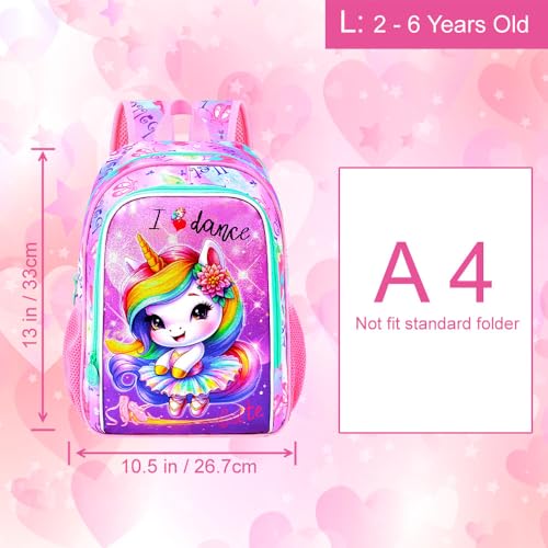13" Unicorn Toddler Backpack for Girls (13-inch Pink Unicorn)