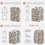 6 Set Compression Packing Cubes (Brown leopard-6pcs / Set of 6)