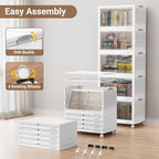 500Qt Stackable Storage Bins with Lid (White / 100QT-5Pack)