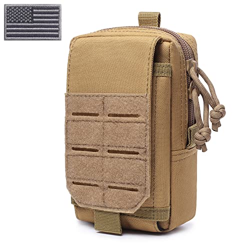 Tactical Molle EDC Pouch Cellphone Pouch Holder Utility Gadget Organizer Bag (Tan)