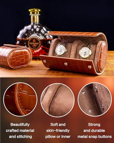 2 Watch Travel Case (Dark Brown / 2 Slot)