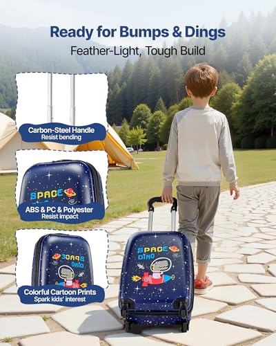 Kids Luggage Set (18 Inches 2-Piece Set / Dinosaur)