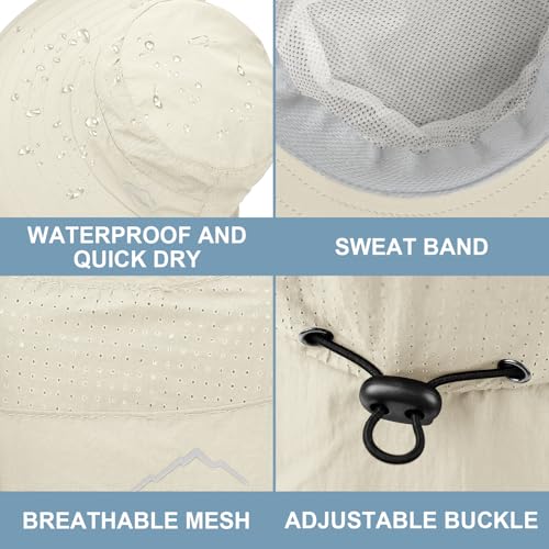 Sun Hat for Men Women with Neck Flap (6 3/4-6 7/8 / 1pack-style2-beige White (With Face Cover))
