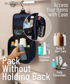 D&D Wanderlust Hanging Travel Toiletry Bag for Women & Men (1 Pack Blue)