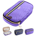 Travel Pill Organizer 2 Times a Day with Cute Fabric Pill Case (Purple / Small)