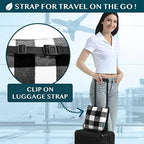 Travel Blanket Pillow (Checker White / 60 x 43 inches)