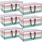 Heavy Duty Extra Large Clear Moving Bags with Strong Zipper Handles (Clear / 6 Pack)