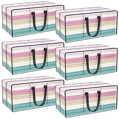 Heavy Duty Extra Large Clear Moving Bags with Strong Zipper Handles (Clear / 6 Pack)