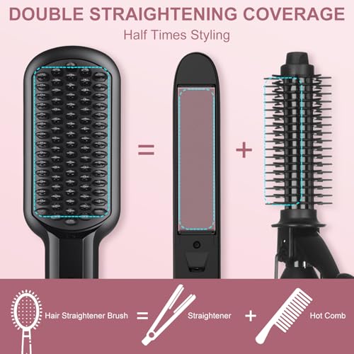 Hair Straightener Brush (Black)