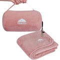 Premium Soft Rolled Travel Blanket Airplane Long Flights (Travel / R02-pink)