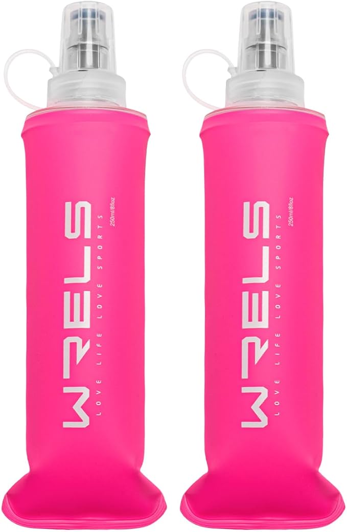 Folding Soft Flask Portable Collapsible Running Lightweight Water Bottle by WRELS