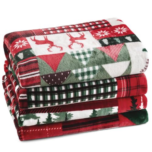 Christmas Fleece Blanket King (Christmas Plaid / King(108" X 90"))