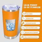 20 oz Tumbler Insulated Tumblers Stainless Steel Coffee Mug (Orange)