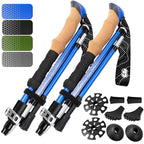 Premium Foldable Hiking Poles by USA Brand (Cork - Blue / 100-120 cm for Height: 5'9" and smaller)
