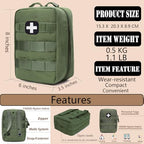 First Aid Kit EMT Medical IFAK Pouch Molle Tactical Med Emergency Bag Green (Olive Drab)