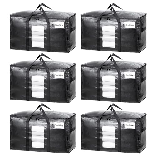 6 Pack Black Extra Large Moving Bags (Black / 6 Large)
