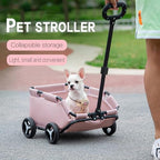 Dog Stroller 4 Wheels Folding Dog Cart Pet Stroller for Travelling Shopping Walking Playing for Small Dogs Cats