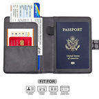 Premium Leather Passport Holder Covers Case (AI-Stone-black)