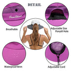 Womens Summer Sun Hat Beach Hat Wide Brim Outdoor UV Protection Hat Foldable Cool Mesh Ponytail Bucket Hat (6-7 / Pure Purple)