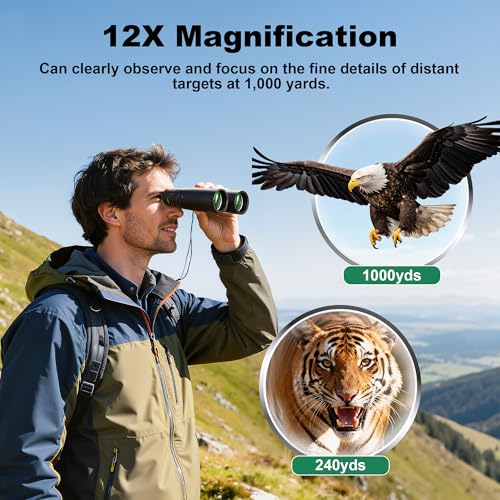 12x50 High Powered Binoculars for Adults (Black)