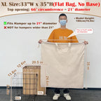 Cotton Canvas Laundry Bag with Handles & Drawstring (Natural / XL 33"W x 35"H┃1 Pack)