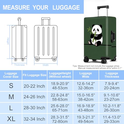 Luggage Cover Washable Suitcase Protector Anti (Panda bamboo / XL(fits 32-34Inch suitcase))