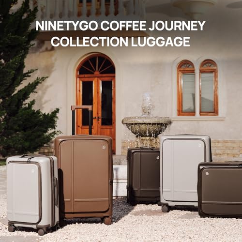 Carry On Luggage 22x14x9 Airline Approved (02-Caramel Latte / Carry-On 20-Inch (Clamshell, 34L))