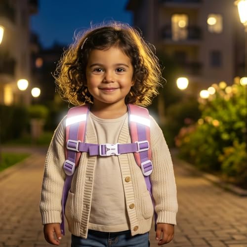 Toddler Backpacks Kids Preschool Cartoon Mini Travel Bag Ages 2 (B-pinkpurple / M for Age 2-5)