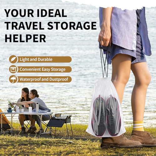 20 Pack Shoe Bags for Travel (Clear)