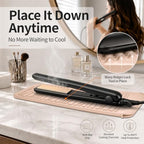 Silicone Heat Resistant Travel Mat Pouch for Hair Straightener (2 Pack / Ekt02-heatmat-taupe&pink Mauve)