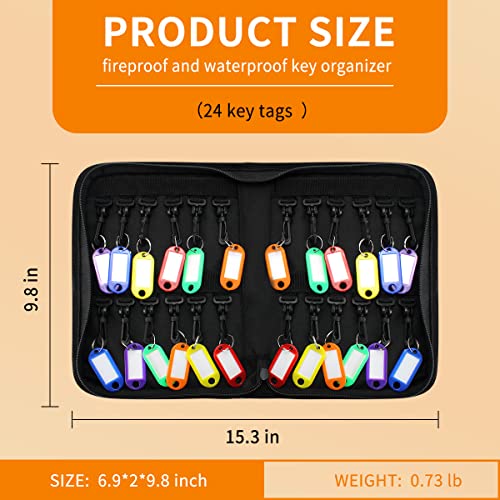 Portable Zippered Key Organizer (24 / Black)