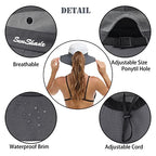 Womens Summer Sun Hat Beach Hat Wide Brim Outdoor UV Protection Hat Foldable Cool Mesh Ponytail Bucket Hat (6-7 / Grey)