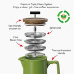 DHPO Ceramic French Press Coffee Maker, 22 Ounce Coffee Press Manual Brewer - Image 5