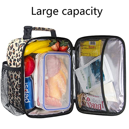 Insulated Lunch Bag Women (Leopard Print)