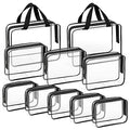 10 PCS Clear Travel Bags for Toiletries (Black)