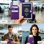 Passport Holder RFID Blocking Travel Wallet (Purple)