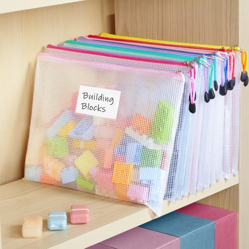 32 Pack Mesh Zipper Pouch Bags (A4/Letter Size / 32 Pack)