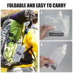 2 Pack 1L Hiking Collapsible Water Bottles with Mountaineering Buckle (33oz-2pcs)