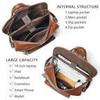 Vegan Leather Laptop Backpack for Women 15.6 inch Work Backpack Fashion Travel Backpack Purse for Business College (Brown01)