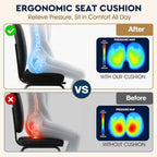 Seat Cushion Memory Foam Office Chair Cushion (Large / Black)