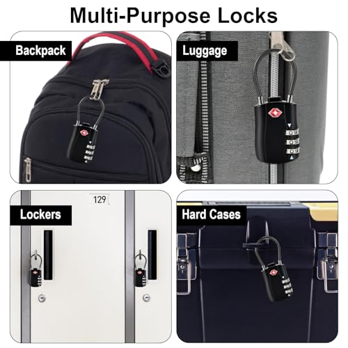 2pcs TSA Approved Luggage Locks with 4pcs Zipper Locks