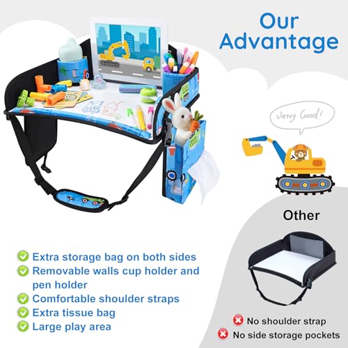 Toddler Car Seat Travel Tray FOR Road Trip Activities (Sky Blue-1PCS)