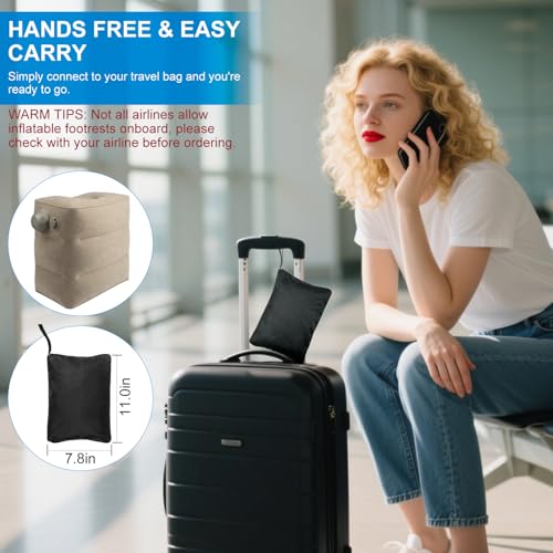 1 Pack Inflatable Travel Foot Pillow (1pack Grey)