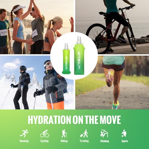 TPU Soft Flask Lightweight Portable Reusable Water Bottle (Green-250ML*2)