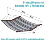 12FT 2 Person Hammock with V Shaped Spreader Bar (Brown Stripes)