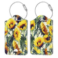 Luggage Tags Privacy Cover ID Label for Travel Bag Suitcase (Sunflower)