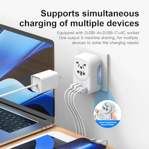 World to US Canada Travel Plug Adapter (Type B - USA/Japan)