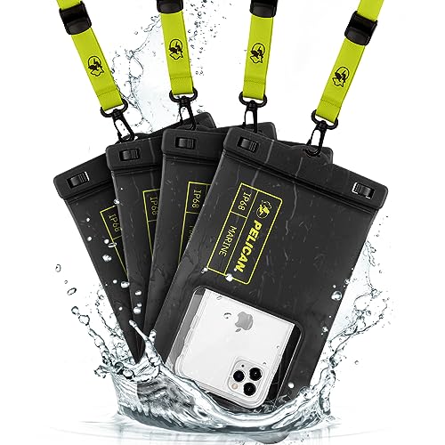 4 Pack Marine Waterproof Phone Pouch (Black/Neon - 4 Pack - XL / XL / 4 Pack)