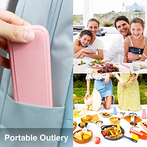Reusable Travel Utensils Set with Case (1 Sets - Blue)